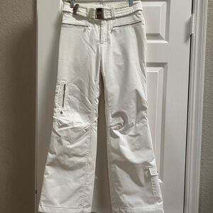Bogner White Ski Pants with pockets and belt